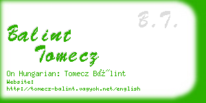 balint tomecz business card